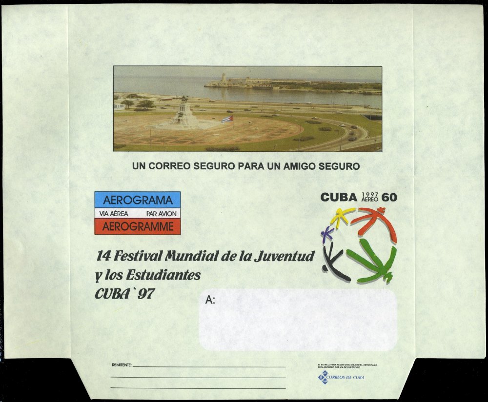 1997 - 14th World Festival for Youth and Students Aerogram